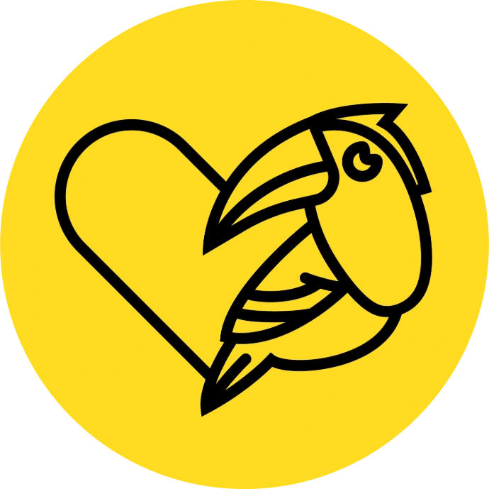 Logo de Cafés Lecoœur sur fond jaune vif, représentant un oiseau stylisé intégré dans un cœur, dessiné en traits noirs épurés. Ce symbole évoque à la fois l’engagement, la passion pour le café et le lien humain au cœur de la filière. Le nom Cafés Lecoœur apparaît en typographie noire moderne et lisible, avec un cœur intégré au lettrage, renforçant l’identité chaleureuse et artisanale de la marque. Ce logo incarne les valeurs de café de spécialité, de qualité, de savoir-faire artisanal et de respect des producteurs.