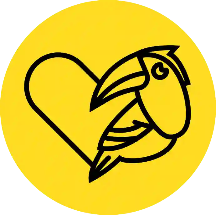 Logo de Cafés Lecoœur sur fond jaune vif, représentant un oiseau stylisé intégré dans un cœur, dessiné en traits noirs épurés. Ce symbole évoque à la fois l’engagement, la passion pour le café et le lien humain au cœur de la filière. Le nom Cafés Lecoœur apparaît en typographie noire moderne et lisible, avec un cœur intégré au lettrage, renforçant l’identité chaleureuse et artisanale de la marque. Ce logo incarne les valeurs de café de spécialité, de qualité, de savoir-faire artisanal et de respect des producteurs.