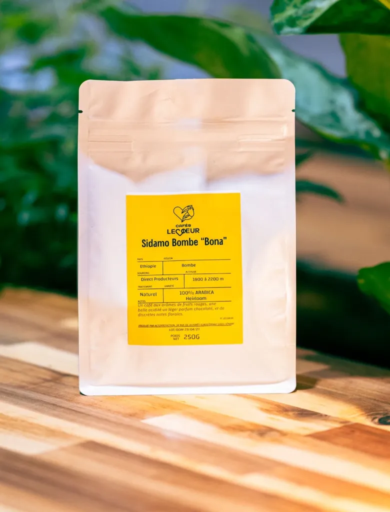 Sidamo Bombe bona - Café en grain d’Éthiopie, floral et fruité (Grain)